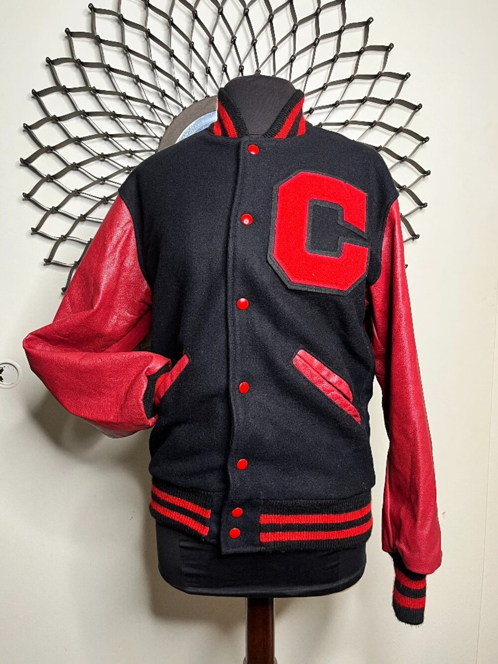 Rock Creek Athletics Lettersman's/Varsity/Bomber Academics Jacket Black & Red